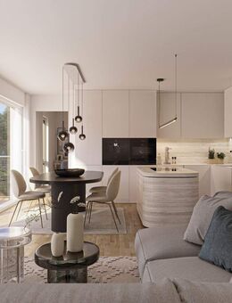 Neubau: Idealer Grundriss und Westausrichtung: Exklusive 3-Zimmer-Neubauwohnung mit Dachterrasse - München