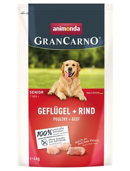1 + 1 gratis! 2 x animonda GranCarno - Senior Geflügel + Rind (2 x 4 kg)