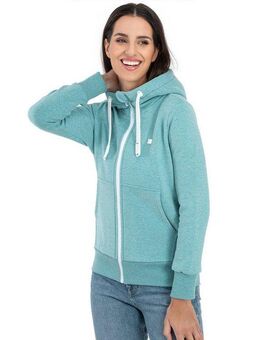 DEPROC Active Kapuzensweatjacke FinjaCMYK II weiche Fleecejacke mit Kängurutasche