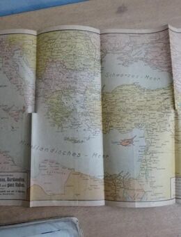 Karte 153 enthält Kriegsschauplätze Suezkanal , Kaukasus , Dardanellen , Balkan , Cyrenaika und ganz Italien , Verlag Ankarstrand Breslau - Berlin