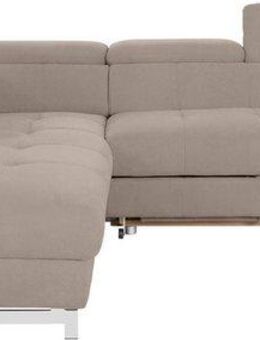 COTTA Ecksofa Chef L-Form, mit Kopfteilverstellung, edle Metallkufen, wahlweise mit Bettfunktion