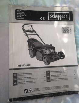neuwertiger Rasenmäher "Scheppach" Benzin mit Antrieb / Akku Anlasser Mulchen etc (mit Rechnung/Bedienungsanleitung. Akku etc. - Windeck