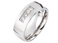 Damenring Edelstahl DE144 mit Zirkonias - Aholming