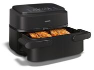 Philips Heißluftfritteuse Airfryer 1000 Flexible Basket NA150/00, zwei Körbe mit 7.1L, 2450 W, RapidAir Technologie und 10 Kochfunktionen, Schwarz