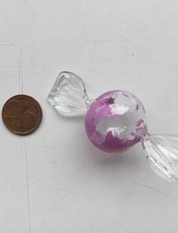 Glas Kunst Figur Murano Italien Bon Bon Pink/Klarsicht - Fulda
