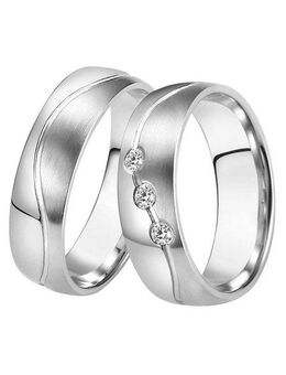 DOOSTI Trauring Schmuck Geschenk Edelstahl Trauring Ehering Partnerring LIEBE, Made in Germany - wahlweise mit oder ohne Zirkonia