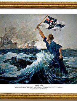 Reservistenbild, Kriegsmarine "Der letzte Mann" A3 Kunstdruck gerahmt - Bautzen
