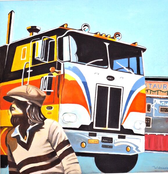 Super-Ölgemälde Pop-Art 60 x 60 cm - Darmstadt
