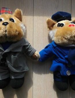 Polizei Stofftier-Paar Plüschtiere Kuscheltiere zus. 5,- Vintage - Flensburg