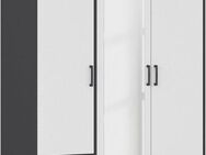 rauch Drehtürenschrank Kleiderschrank Schrank Garderobe Wäscheschrank VOYAGER (in 3 verschiedenen Ausstattungen BASIC/CLASSIC/PREMIUM) mit modernen Griffen in Graumetallic, inkl. Schubkästen und Spiegel
