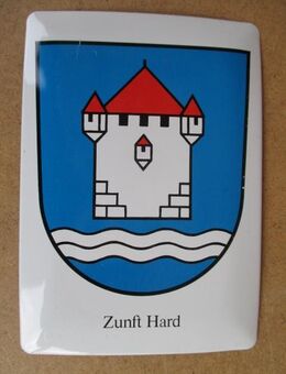 Sächsiilüüte Zunftwappen Hard 1922 Postkarte aus Blech. - Volketswil