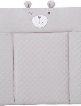 roba® Wickelauflage Style, Soft, silbergrau, mit aufgesticktem Gesicht