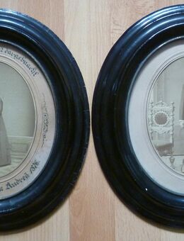 2 × alte ovale Bilderrahmen Holz gestuckt schwarz ca. 32 x 28 cm - Berlin