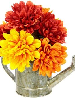Kunstblume Chrysanthemen in Gießkanne Chrysantheme, I.GE.A., Höhe 24 cm, Herbstgesteck Herbstliche Blumen