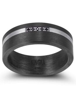 Kingka Partnerring Carbon, CR022BKS2,3,4,5,6,7,8,9,10, mit Zirkonia (synth)