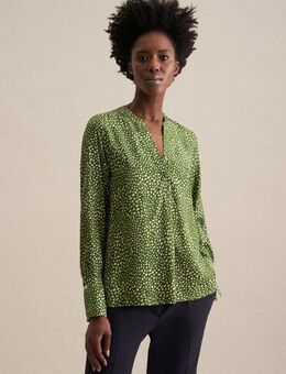 seidensticker Klassische Bluse Schwarze Rose Tunika Druck