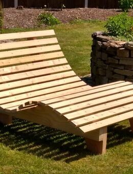 Wellenbank 0,5m breit Sinnesbank, Sonnenliege Holzbank Gartenliege Relaxbank - Wadern