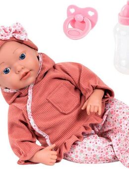 Bayer Babypuppe Reborn Baby, 38 cm Herzchen braun