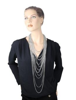 COLLEZIONE ALESSANDRO Lange Kette Cascade, 12-reihige Gliederkette