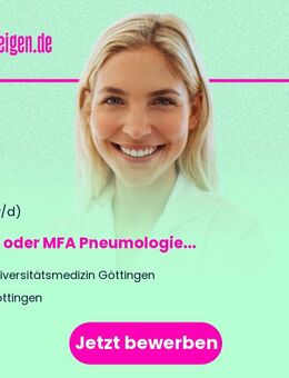 MTA oder MFA Pneumologie (w/m/d) - Göttingen