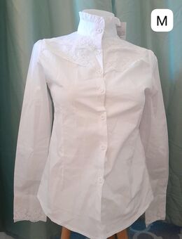 weiße Bluse "neu" mit Etikett, Gr.M mit Spitze und Stehkragen - Mülheim (Ruhr)