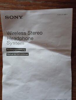 Sony Funkkopfhörer RF 865 R gebraucht original Bedienunganleitung - Bad Saulgau Zentrum