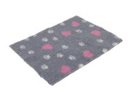 Vetbed® Isobed SL grau mit Herzchen und Pfötchen - L 75 x B 50 cm