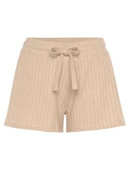 LASCANA Shorts Lounge-/ Strickshorts meliert mit Bindeband, Loungewear