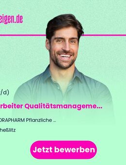 Mitarbeiter (m/w/d) Qualitätsmanagement / Qualitätssicherung - Scheßlitz