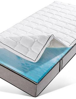 RIBECO, Topper Aaron MAXI, Topper 90x200 cm,180x200 cm, 11 cm hoch, Gelschaum, Matratze, Boxspringbett geeignet, ergonomisch