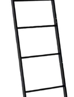 WENKO Handtuchleiter Loft, Bambus, schwarz lackiert