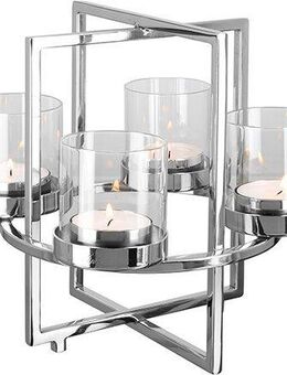 Fink Kerzenhalter NORMAN, Weihnachtsdeko (1 St), aus Edelstahl und Glas, 4-flammig, Adventsleuchter