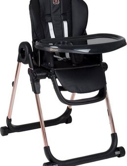 BabyGo Hochstuhl Divan, Gold schwarz, platzsparend zusammenklappbar