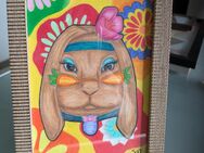 Handgemaltes Bild Kaninchen Hase hippie flower Power blumen - Mönchengladbach