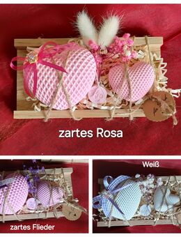 Geschenk Set .... 2 er Set Herzen Herz mit Krönchen Holz Geschenkbox - Rheinbach