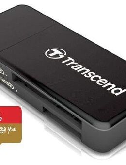 Speicherkarte MicroSDXC 256GB, SanDisk Extreme mit einer Datenübertragung von bis zu 200MB/s, Speicherkartenleser Transcend Dual,  MicroSD & SD Laufwerke, USB 3.0 Typ A, schwarz - Fürth