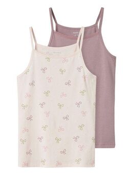 Name It Unterhemd NKFSTRAP TOP 2P BARELY PINK BOW NOOS (Packung, 2-St)
