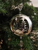 Weihnachtsdekoration/-kugel für Tanne oder Fenster kugelförmig Hirsch mit Tanne aus Metall in 45127