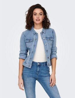 ONLY Jeansjacke ONLWONDER – Jeansjacke mit Teilungsnähten und Stretch sehr figurbetont, casual, Denim, Baumwollmischung, Brusttaschen