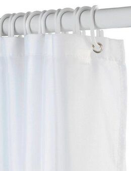 WENKO Duschvorhangstange Luz, Ø 280 mm, ausziehbar, ohne Bohren, geklemmt, Aluminium, Kunststoff, ohne bohren, 110 - 185 cm, aus rostfreiem Aluminium