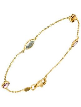 JOBO Goldarmband, 585 Gold mit Amethyst Blautopas Citrin