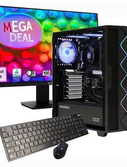 GAMEMAX MegaDeal Diamond BK 2612 Ryzen 5 5600G Radeon Graphics 32GB 1TB SSD PC-Komplettsystem (27", AMD Ryzen 5 5600G, Radeon Graphics on Board, 32 GB RAM, 1000 GB SSD, Windows 11 + MSI PRO MP273A Monitor, 69cm (27)