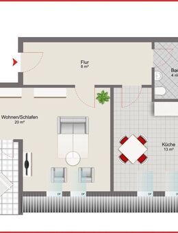 1-Raum-DG-Wohnung mit Balkon - Finsterwalde