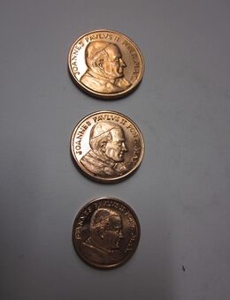 Vatikan 1 + 2 + 5 Ecco L'Euro -Proben Medaillen- mit Papst Joh.-Paul II. - - Mahlberg