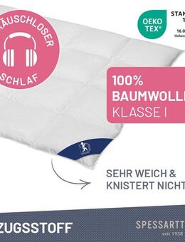 SPESSARTTRAUM Daunenbettdecke Exklusiv, Bettdecken für Sommer und Winter, Decke, Füllung: 100% Daunen, Klasse 1, Downpass zertifiziert, Bezug: 100% Baumwolle, Made in Green, Hausstauballergiker geeignet, 5 Wärmeklassen & 8 Größen, Bestseller