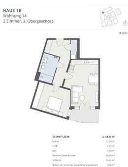 Wohnen mit Weitblick stilvolle 2-Zimmer-Wohnung im 3. OG mit Sonnenbalkon - Solingen (Klingenstadt)