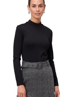 Zero Minikleid zero Damen Minikleid 2 in 1 Optik Fischgrätenmuster Gürtel