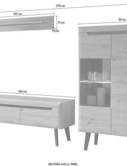 INOSIGN Wohnwand Torge, Anbauwand, Schrankwand, Mediawand, Wohnzimmer-Set, (Set, 3-St)