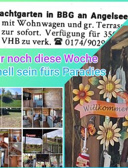 Garten mit wohnwagen und großer Terasse am Anglersee Sachsen- Anhalt Bernburg - Aschersleben