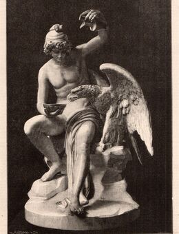 Grafik : Ganymed . , Marmorgruppe von Friedrich Kühn , Blatt 24cm x 16,5cm , M7 - Görlitz